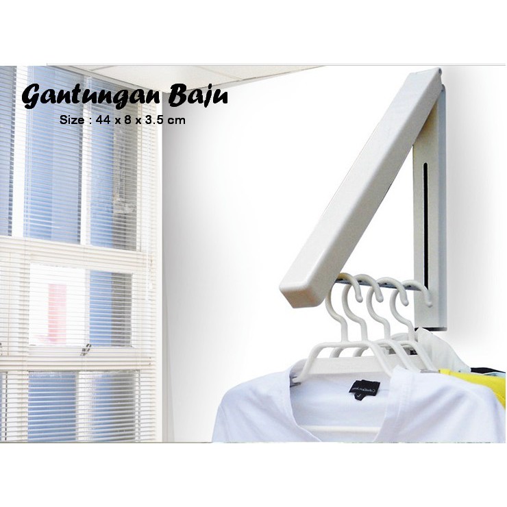 Jual Gantungan Baju Indoor Outdor Tempel Ruangan Lipat Baut Murah ...