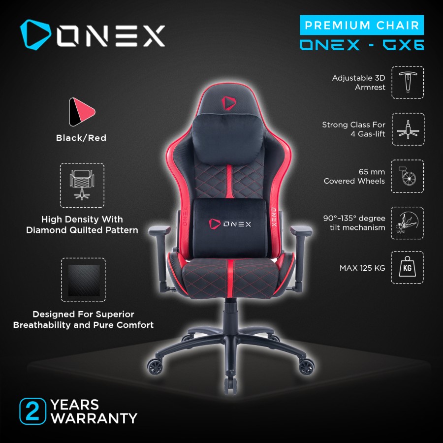 Onex gaming chair discount black and red gx3