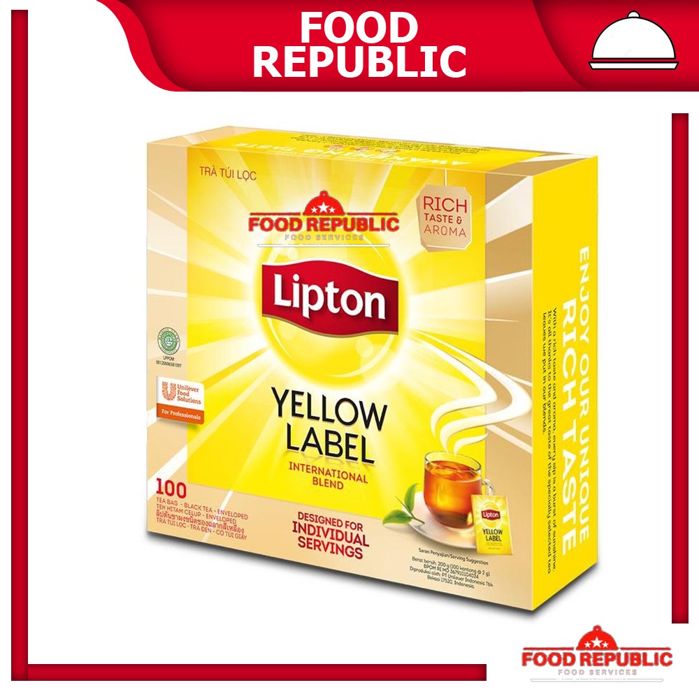 Jual LIPTON YELLOW LABEL 100 PC TEA BAG NON ENVELOPE TEH HITAM CELUP ...