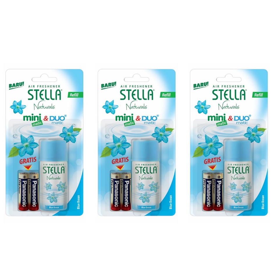 Jual (Bundle) Stella Pengharum Ruangan mini matic refill blue ocean 40 ...