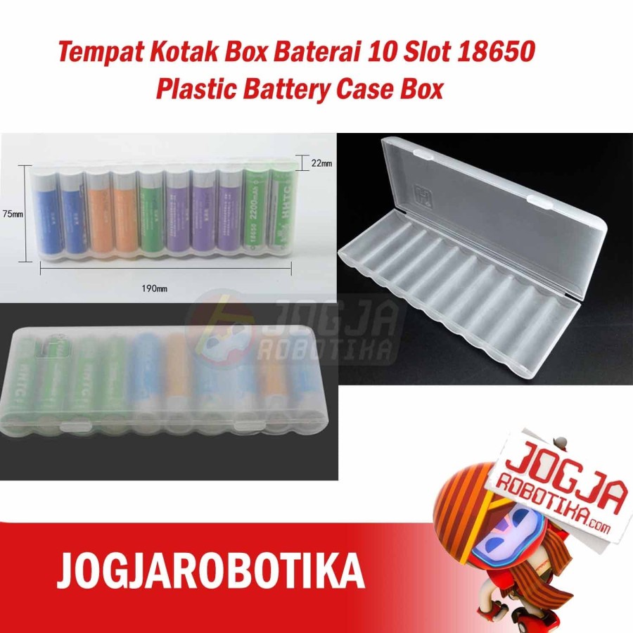 Jual Tempat Kotak Box Baterai 10 Slot 18650 Plastic Battery Case Box Shopee Indonesia 0387