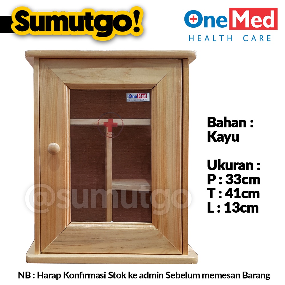 Jual Kotak Kayu P3K ONEMED Lemari Gantung Dinding First Aid Kit Box ONE ...