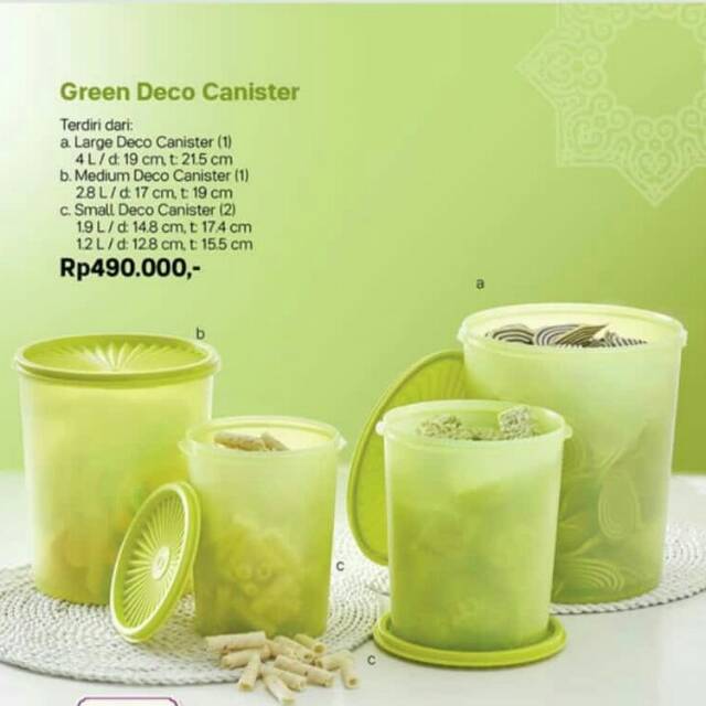 Jual Green Deco Canister Tupperware Shopee Indonesia