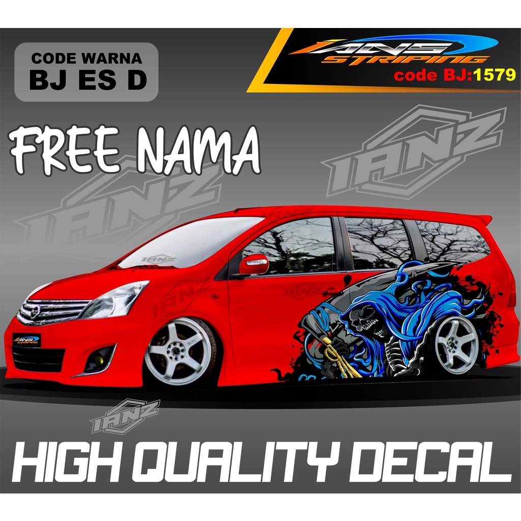 Jual STICKER DECAL MOBIL GRAND LIVINA ANIMASI VENOM BIRU / STIKER MOBIL
