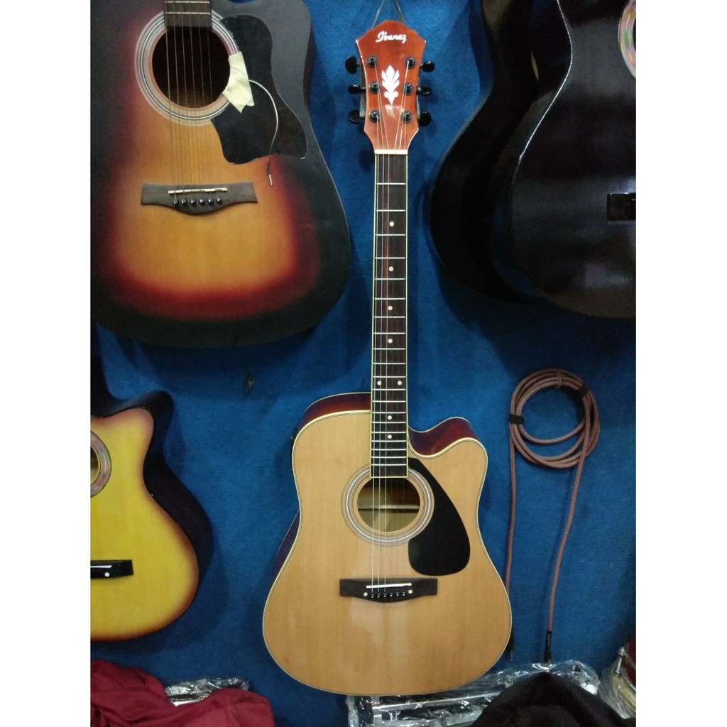 Jual Gitar Akustik Elektrik Ibanez Natural Jumbo Equlizer Tuner Listrik Spruce Murah Jakarta