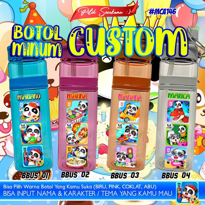 Jual Botol Minum Custom Anak tema BABY BUS | Shopee Indonesia