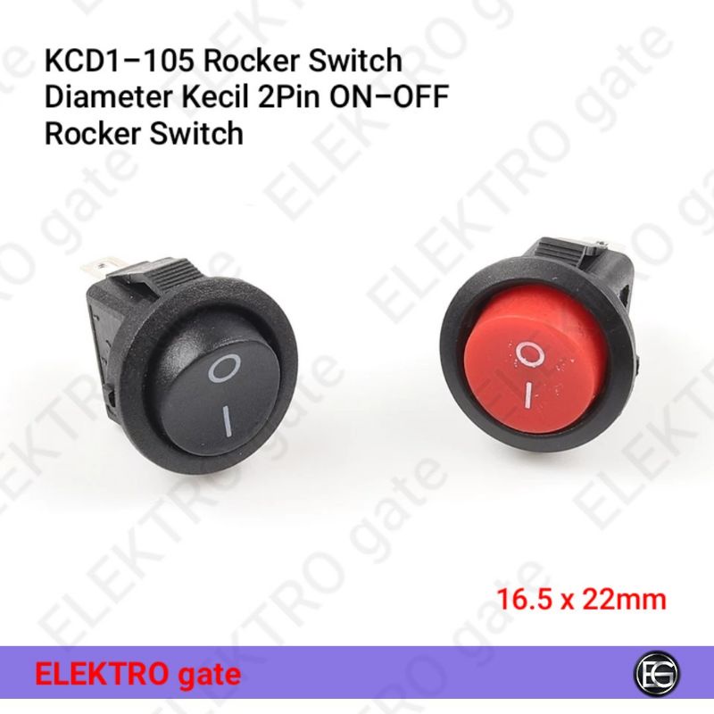Jual KCD1-105 Rocker Switch Diameter Kecil 2Pin ON-OFF Rocker Switch ...