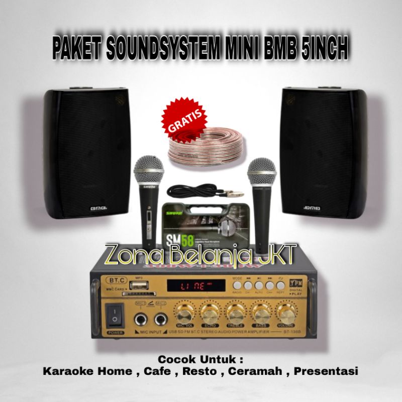 Jual PAKET SOUND SYSTEM BMB MINI KARAOKE CAFE RESTO INDOOR OUTDOOR 2 ...