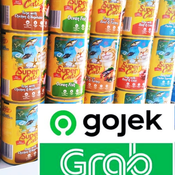 Jual Supercat super cat 400g x 12 Kaleng wet food OR cat via Grab yg ...