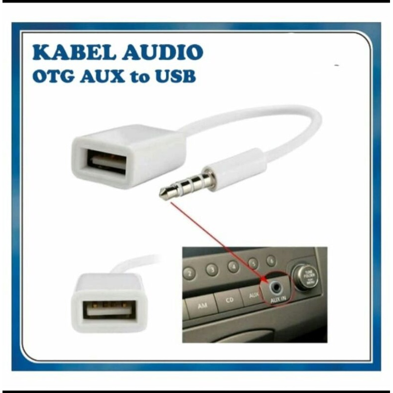 Jual Kabel Audio OTG MALE AUX to USB Cable / Sambungan Connector jack 3