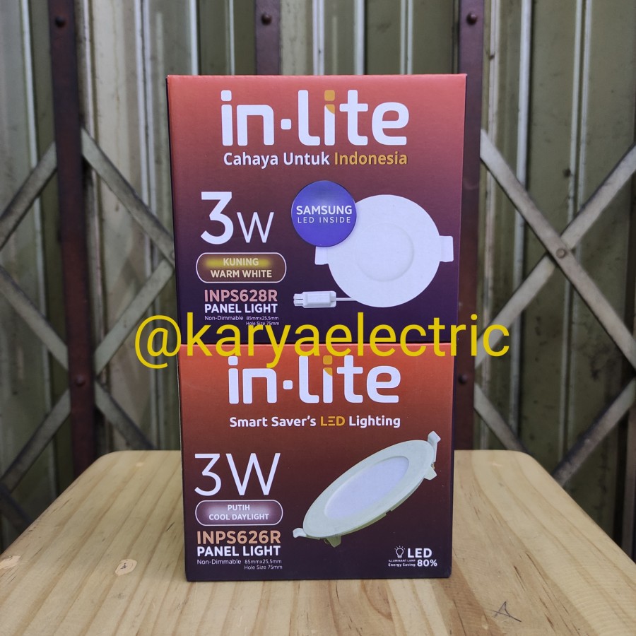 Jual LAMPU PANEL LED DOWNLIGHT BULAT IN-LITE INLITE 3WATT INBOW ...
