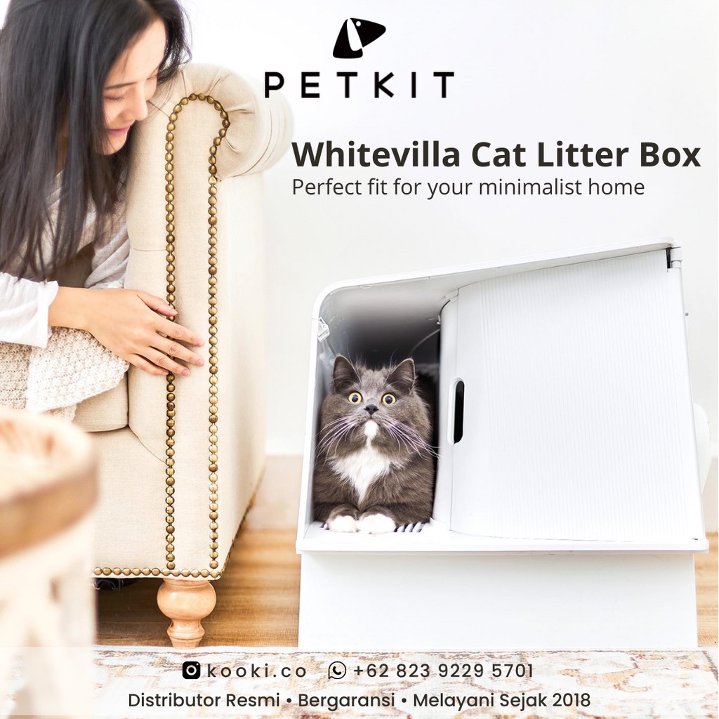 Jual PETKIT White Villa Cat Litter Box / Toilet Kucing Shopee Indonesia