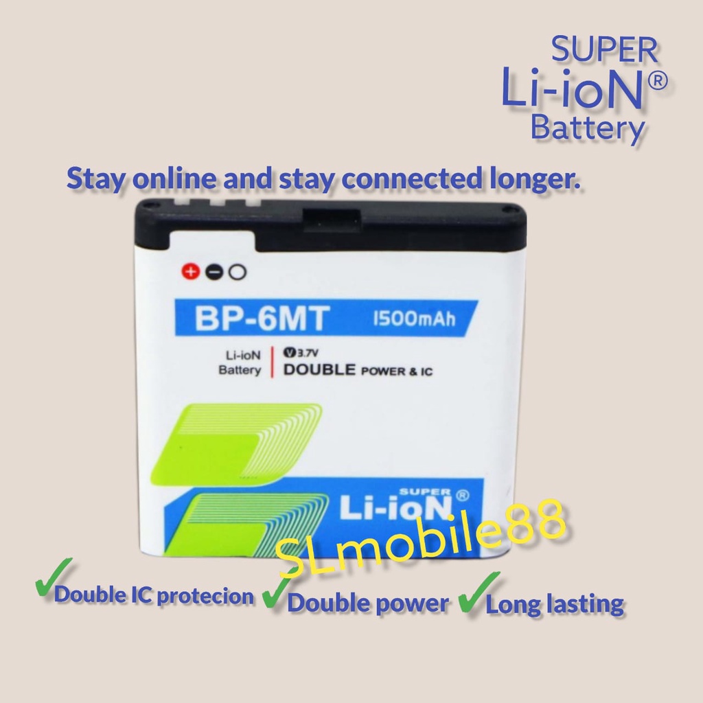 Jual Baterai Battery Super Li-ioN Double Power BP 6MT 1500mAh | Shopee ...