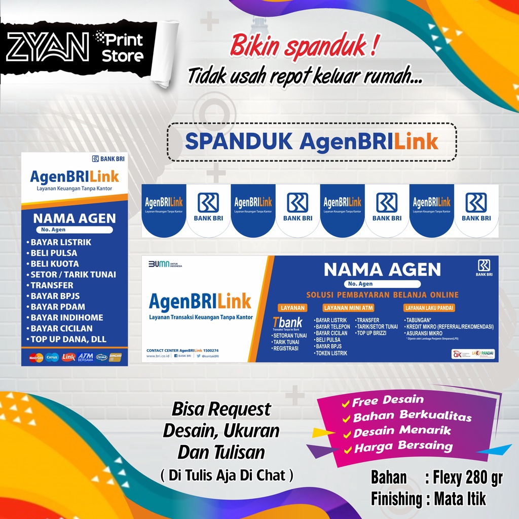 Jual SPANDUK BANNER AGEN BRI LINK | Shopee Indonesia