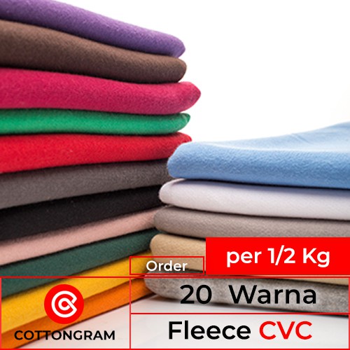 Jual COTTONGRAM Kain Fleece Katun CVC Bahan Sweater dan Hoodie Per 500