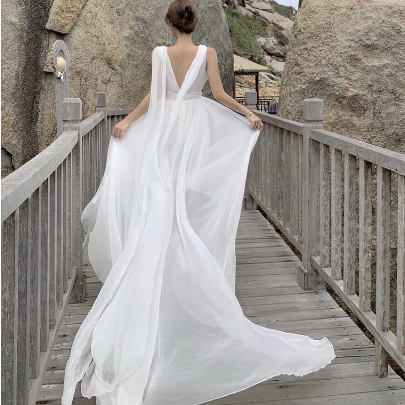 sachin and babi light blue dress Flower Lace Chiffon Spaghetti Straps Plunging Wedding Dress main image 0