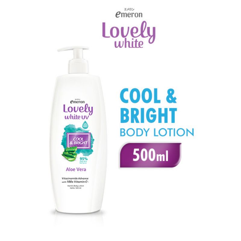 Jual Emeron Lovely White UV Body Lotion Cool & Bright Aloe Vera 500 ml