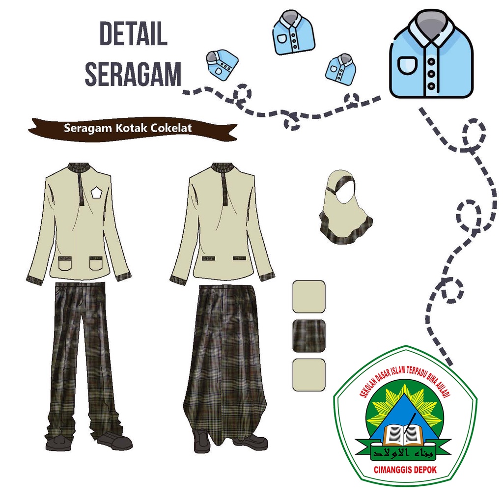 Jual Seragam Kotak Cokelat - SDIT Bina Auladi | Shopee Indonesia