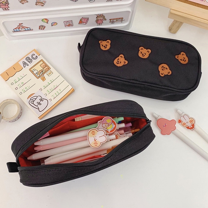 Jual Kotak Pensil Estetik Premium Korean Bear Pensil Case Makeup