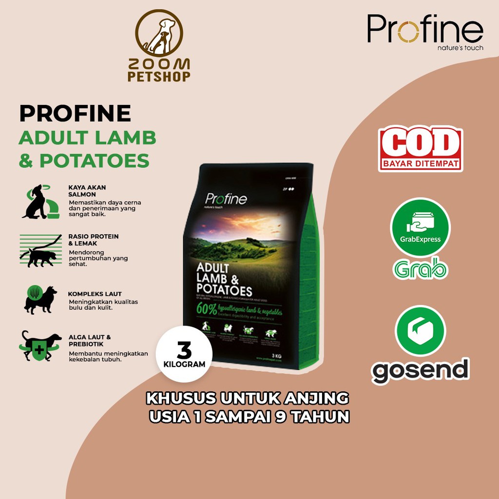 Jual Profine Dog Food Adult Lamb Potatoes kg Salmon Potatoes