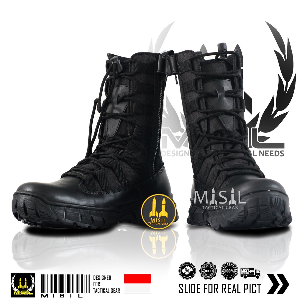 Jual SEPATU PDL NINJA Nikey Komando POLRI TNI KOMANDO TERBARU KULIT ...