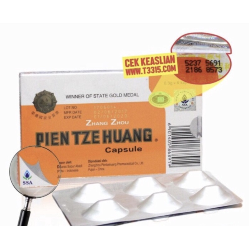 Jual Pien Tze Huang box 6 kapsul ( piahong obat luka dalam ) | Shopee ...