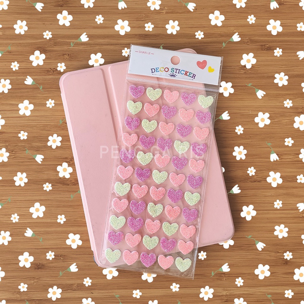 Jual Sticker Busa with Glitter Hearts & Flowers | Shopee Indonesia