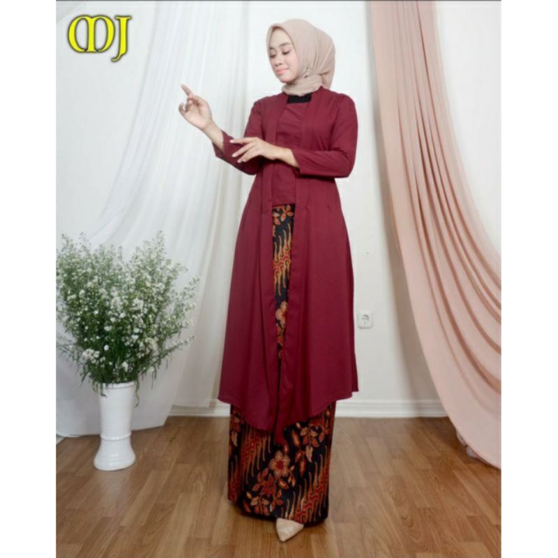 Jual Setelan Kebaya Kutu Baru Long Tunik Modern Kebaya Kutu Baru