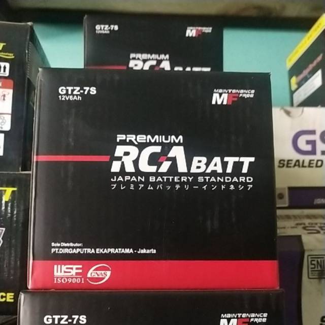 Jual AKI MOTOR RCA batt PREMIUM GTZ7S MF 12V 6Ah maintenance free MF