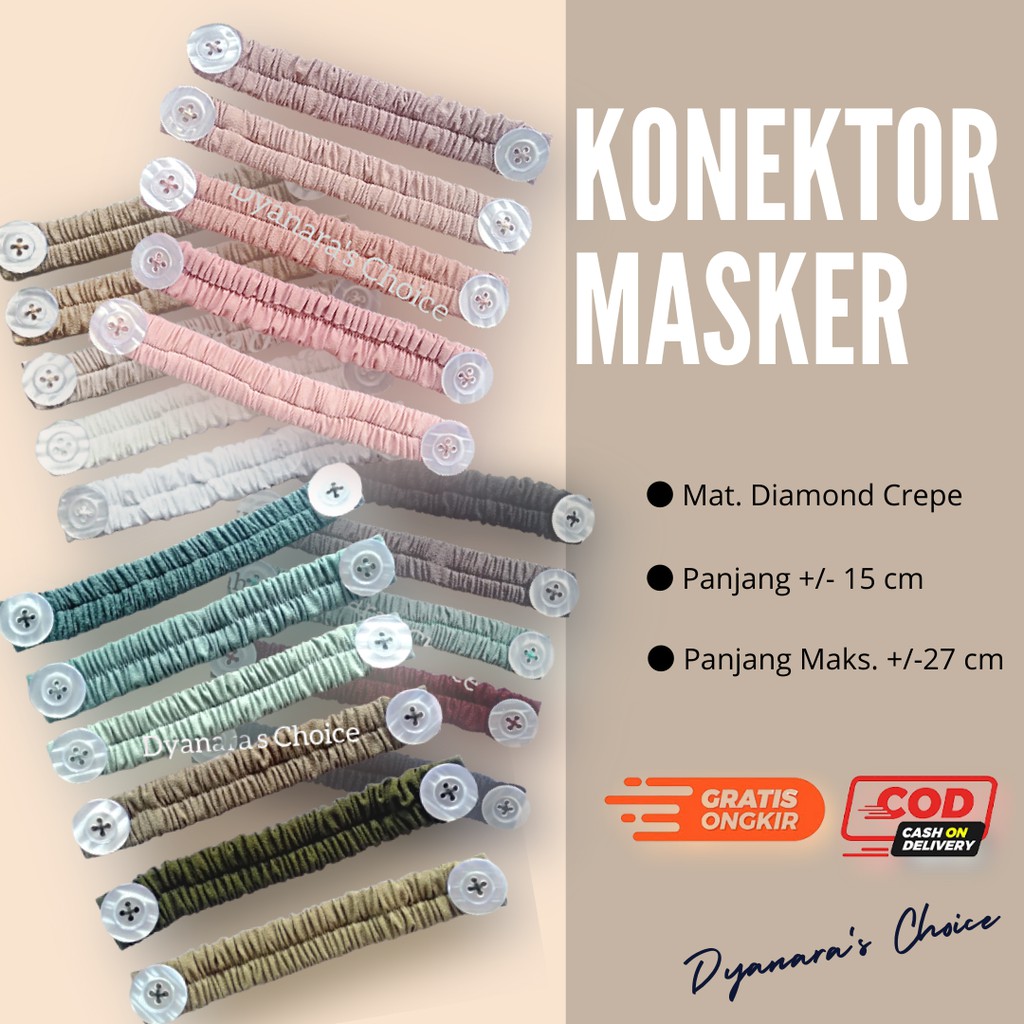 Jual Konektor Connector Pengait Masker Hijab Diamond Crepe - Kancing ...