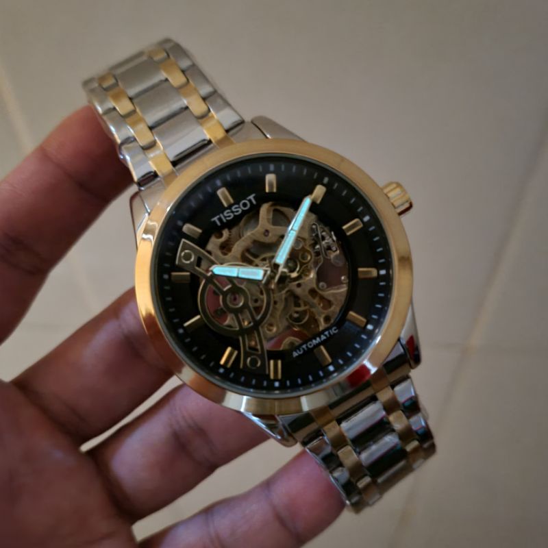 Jual Jam tangan Automatic T1SSOT, Skeleton transparan Stainless steel 3 ...