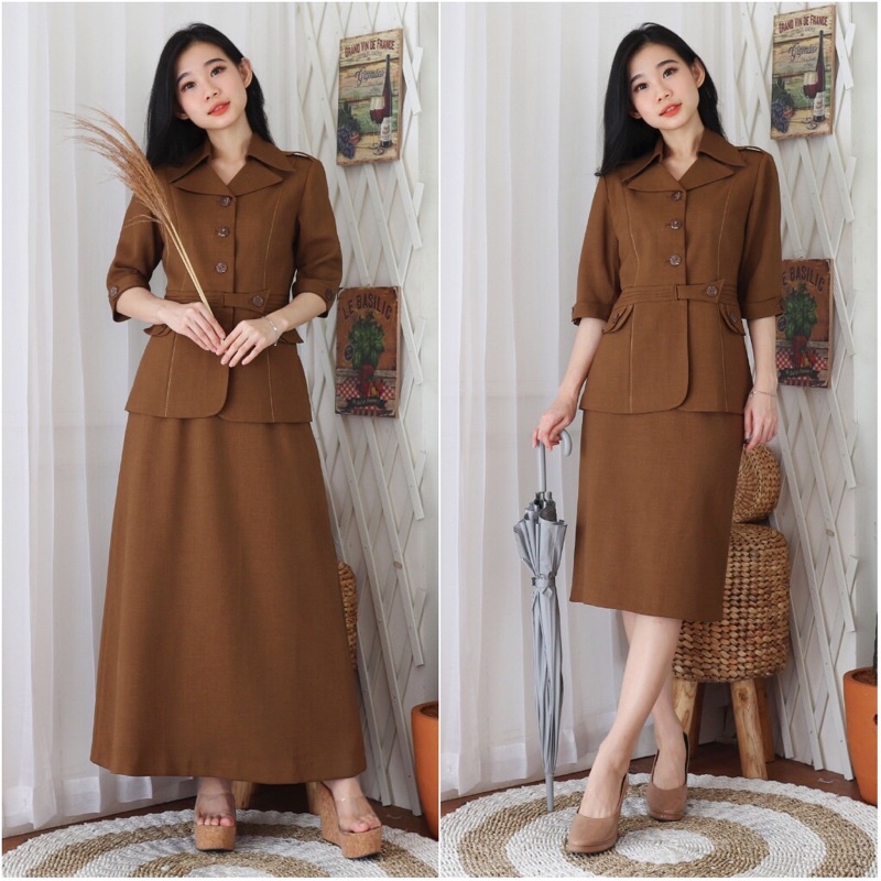 Jual seragam pemda jas kerah setelan rok pendek kd 6601 GURU/ASN ...