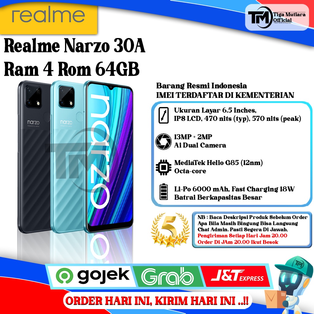 Jual Realme Narzo 30A Ram 3/32GB | Ram 4/64GB Segel Original ...