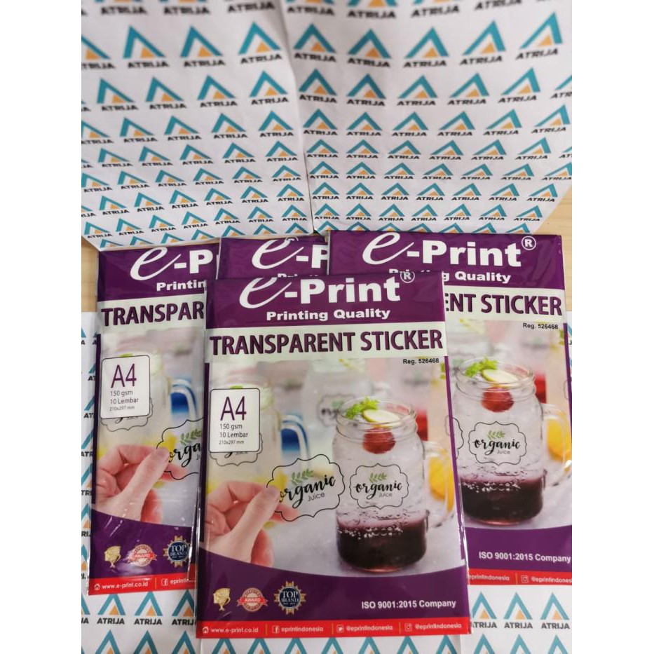 Jual Kertas / Kertas Sticker A4 Transparent Sticker Paper E-Print ...