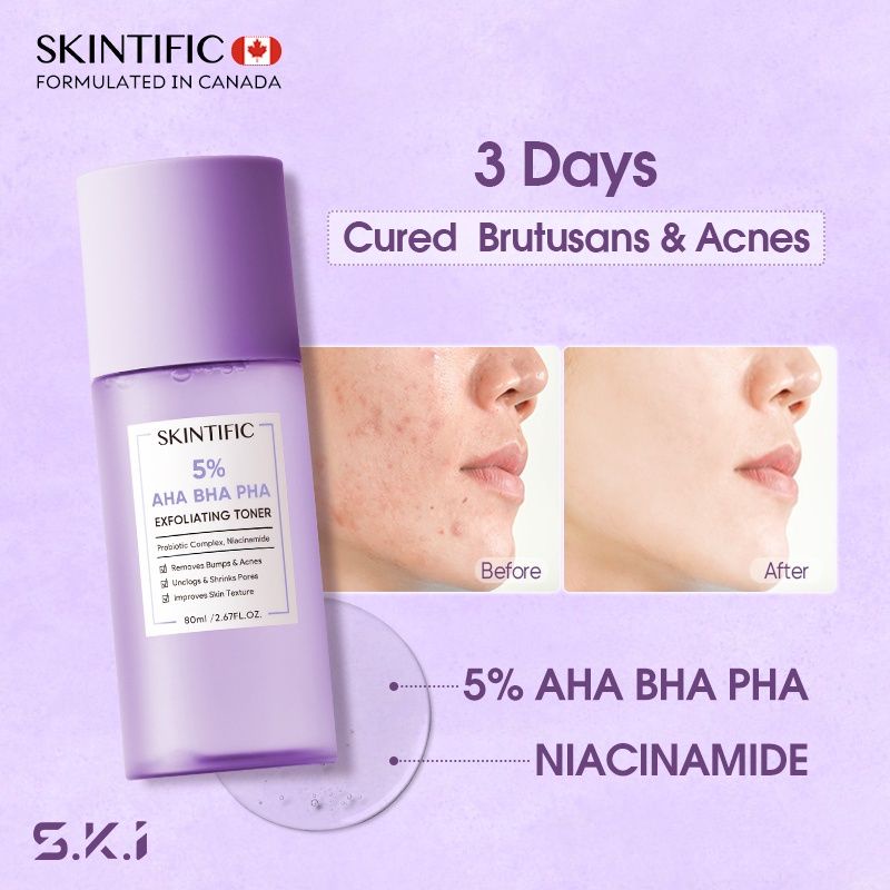 Jual SKINTIFIC 5% AHA BHA PHA Exfoliating toner 80ml | Shopee Indonesia