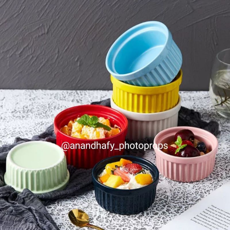 Jual Ramekin Mangkok Keramik Kecil Mangkuk Ayam Bowl Keramic Wadah Saji Saos Oven Piring Baking 7025