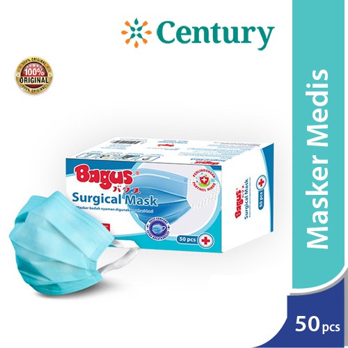 Jual Bagus Surgical Mask 3 Ply / Masker Medis / 1 Box Isi 50 Pcs ...