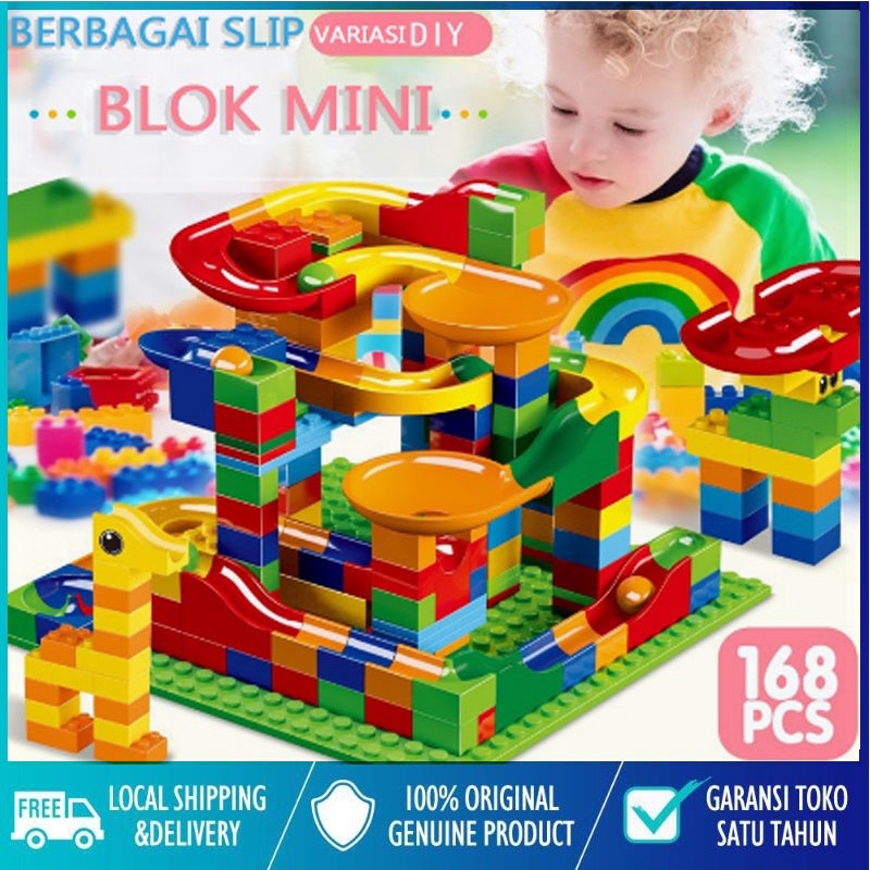 Jual COD CleAir O2 168pcs Mainan Building Brick Marble Race Run Maze ...