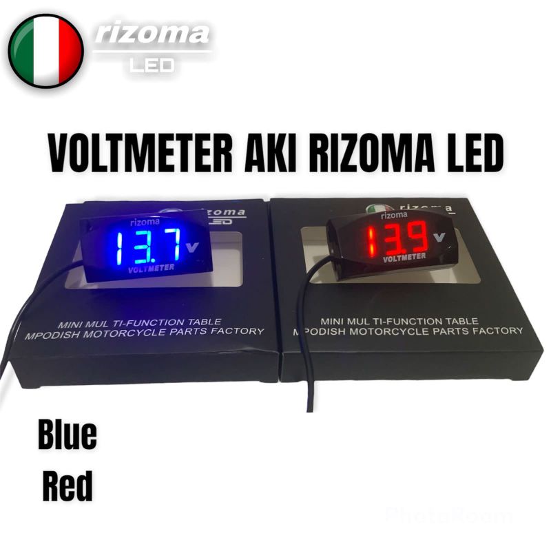 Rizoma Led Racing - Volt Meter Digital Voltmeter Aki Rizoma LED Waterproof Original