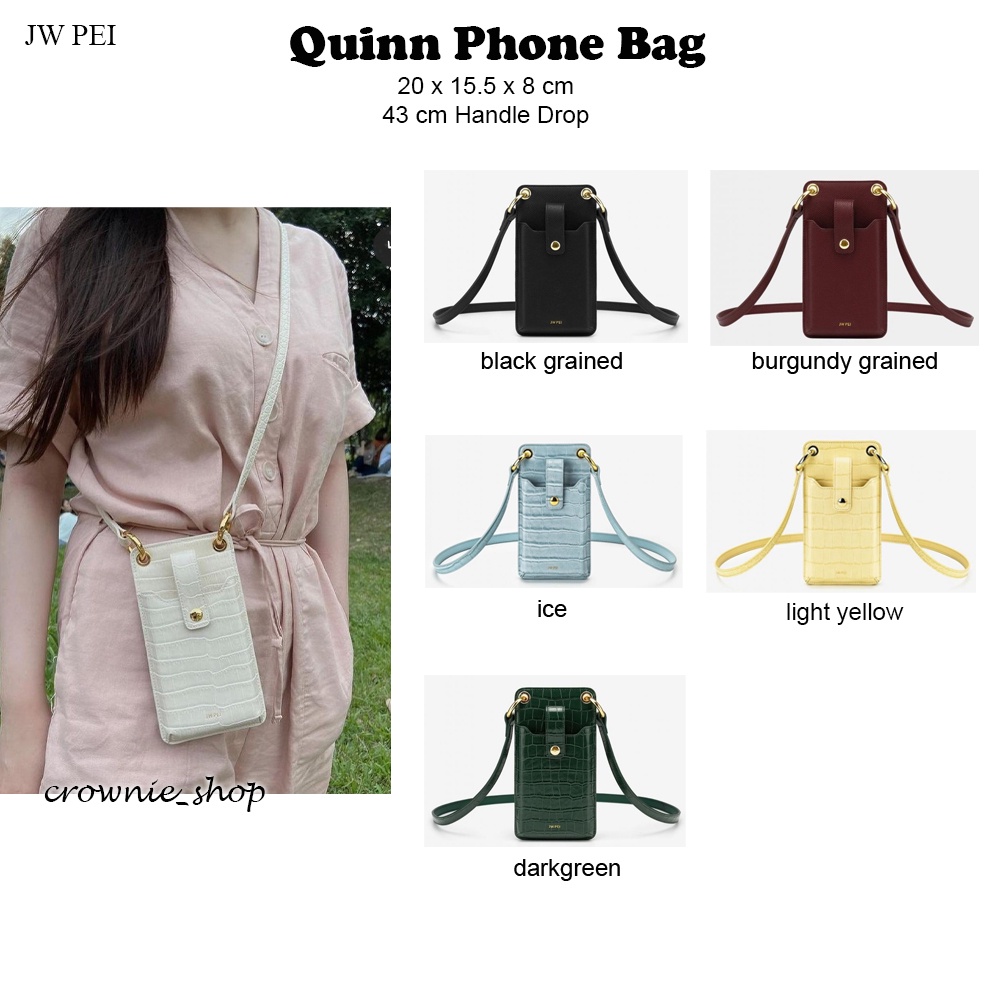 Quinn Phone Bag - Black Grained Vegan Leather