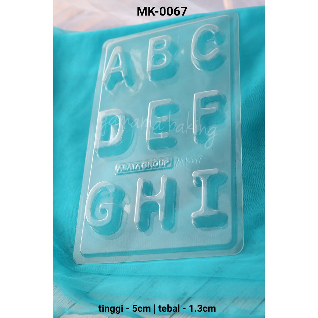 Jual MK-0067 Cetakan mika coklat fondant huruf besar pudding alphabet ...