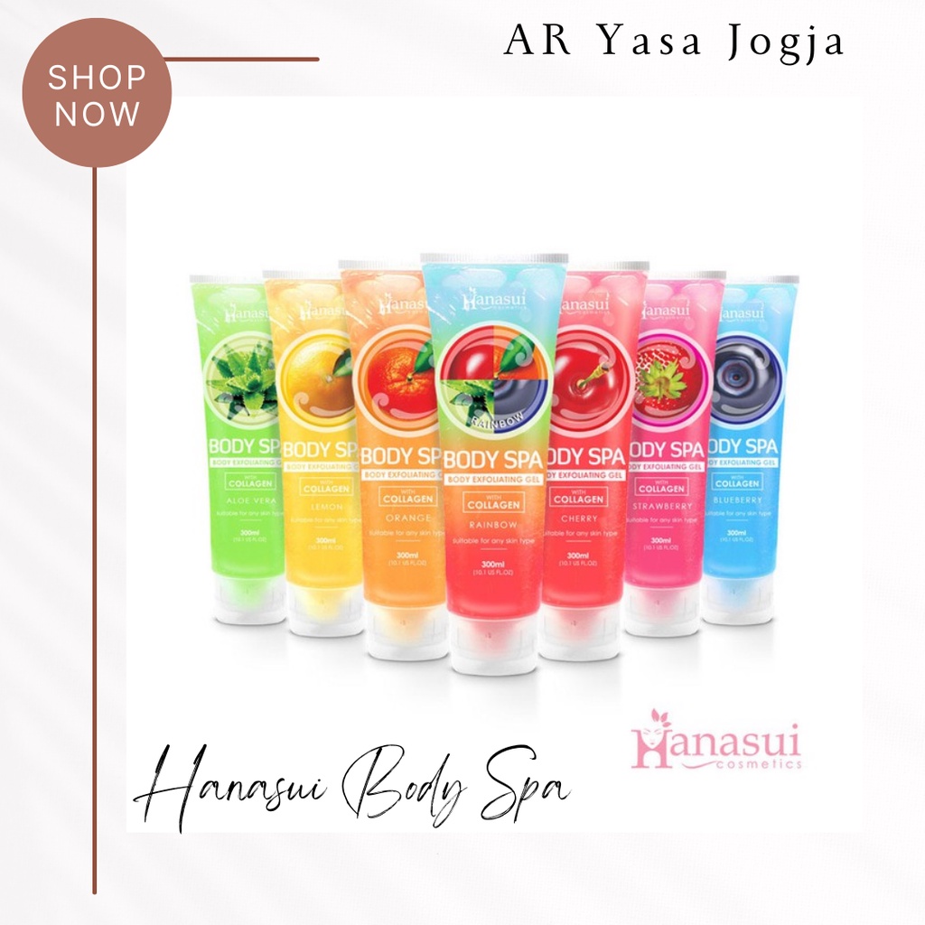 Jual HANASUI Body Spa 300ml Body Peeling Gel Lulur Badan
