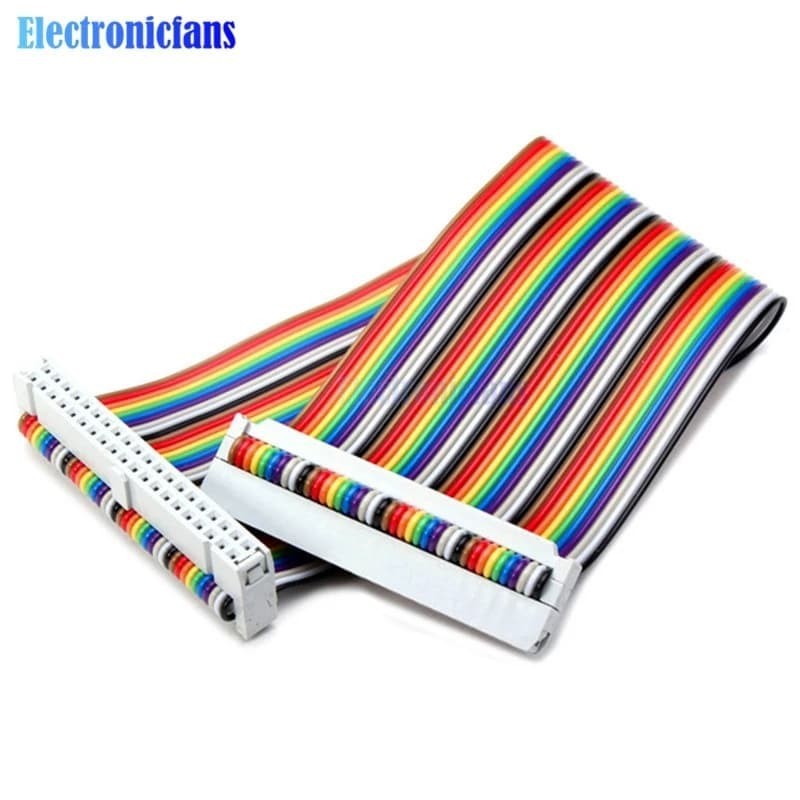 Jual Raspberry Pi 40pin GPIO Rainbow Cable 20cm Color Kabel Extension ...