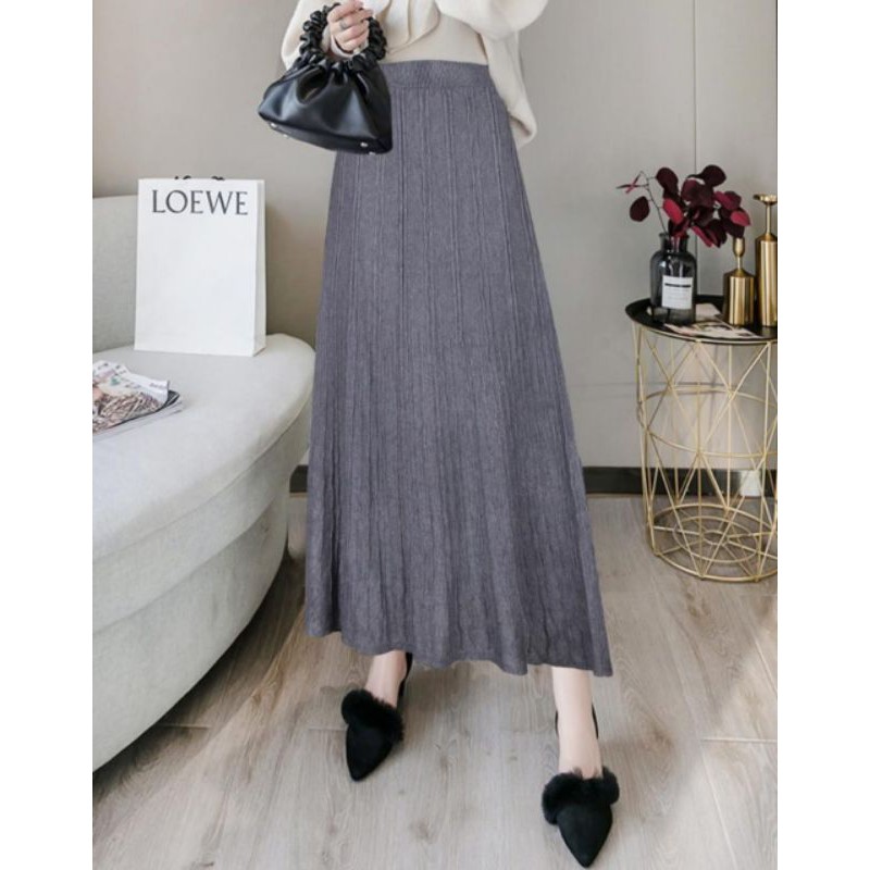 Jual ROK RAJUT IMPORT ROK RAJUT MAXI SKIRT ROK WANITA MUSLIM ROK RAJUT ...