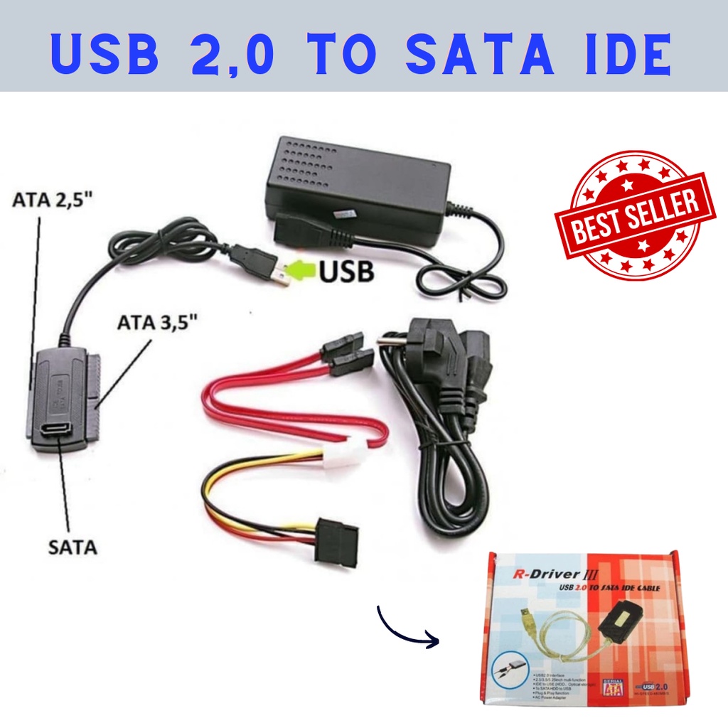 Jual r driver iii usb 2 0 to sata ide cable 2 5 shopee indonesia