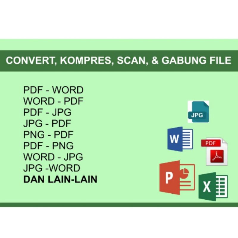 Jual JASA Pembuatan Kompres Convert PDF to Word Word to PDF JPG to PDF