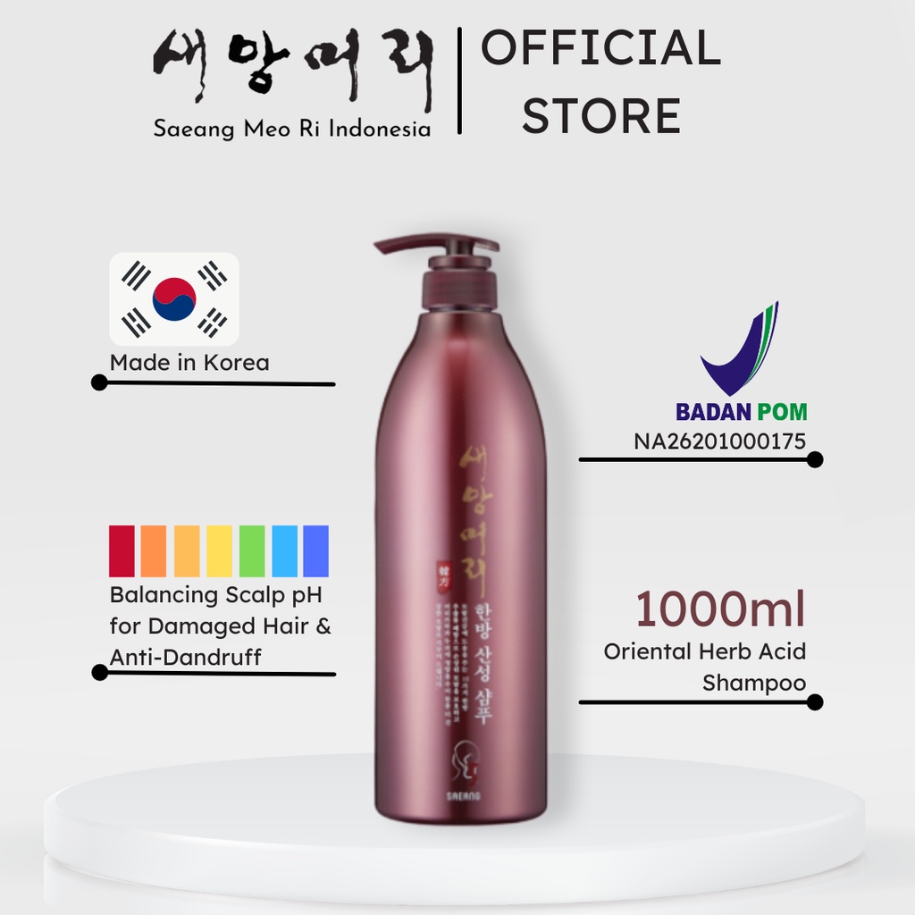 Jual Saeang Meo Ri Oriental Herb Acid Shampoo 1000ml - Shampo Korea ...