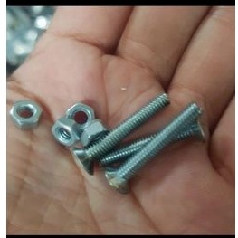 Jual baut mur m4 jf kepala rata panjang 25mm. | Shopee Indonesia