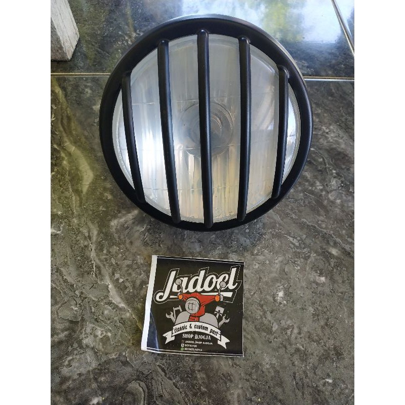 Jual headlamp lampu depan motor custom grill ram 6 inch Shopee Indonesia