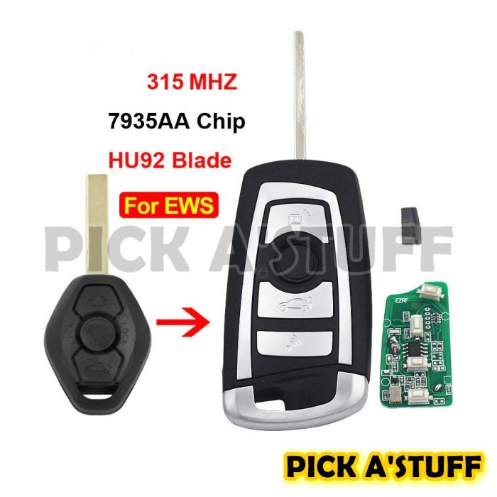 Jual Remote Kunci Lipat BMW E46 E53 E60 Model Flip Key F30 Immobilizer ...